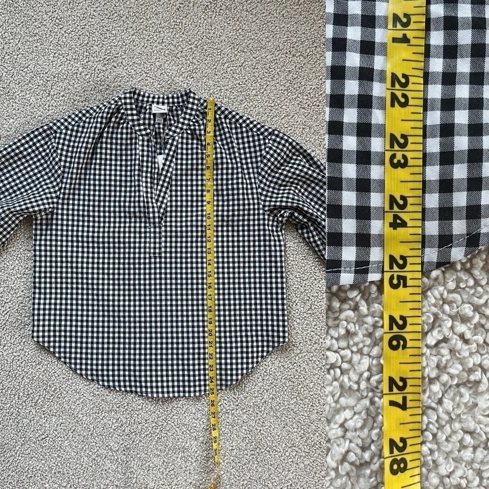 A NEW DAY Popover Top in Black/White Gingham NWT Small - Picture 12 of 13